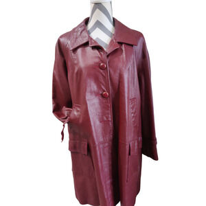 Vintage New England Sport Wear Company Chocolate Brown Leather Coat